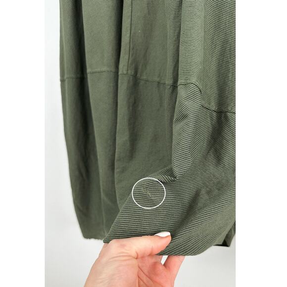 Wendy Trendy Lagenlook Olive Green Cotton Micro Stripe Maxi Dress one size - Picture 5 of 8